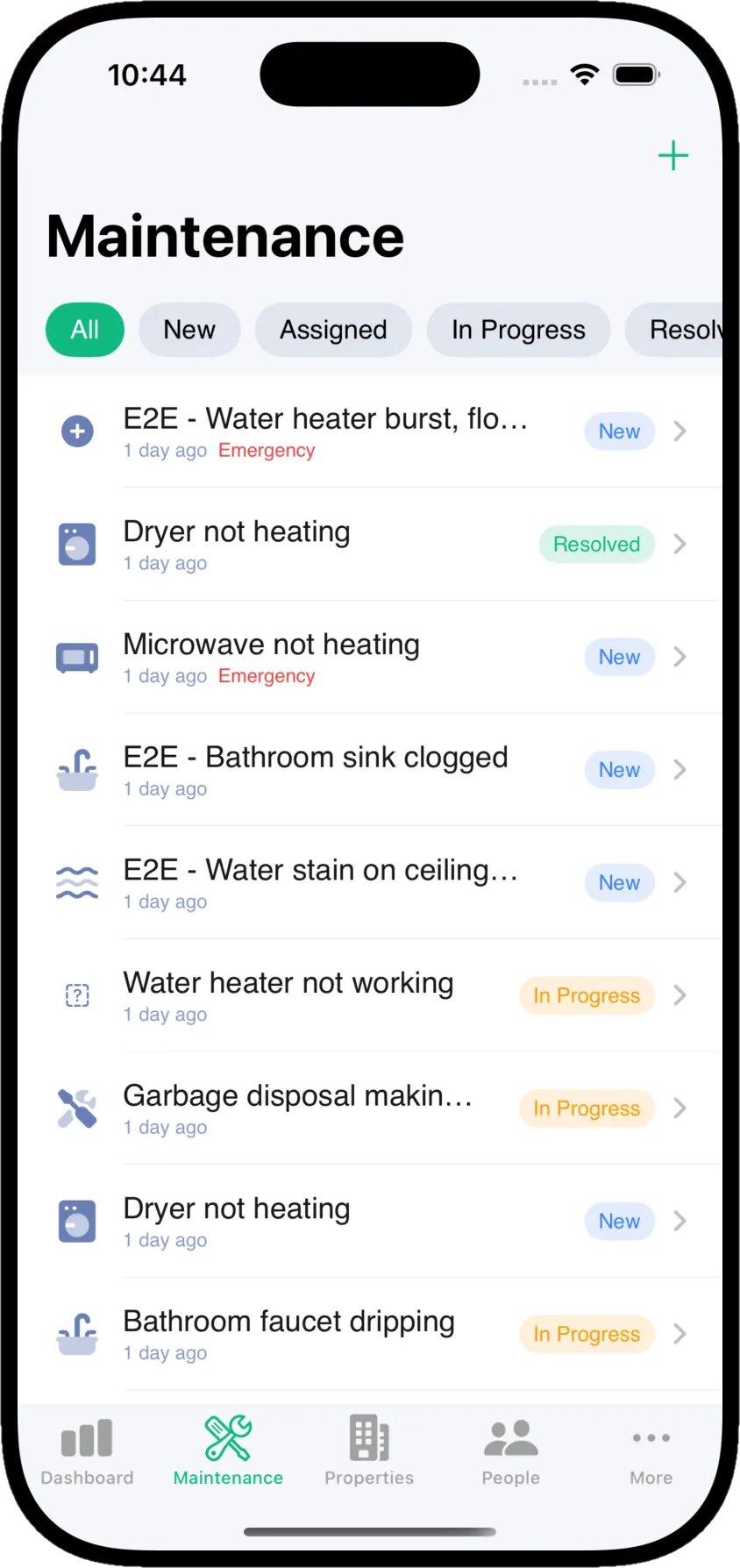 Kelpic iOS app — maintenance requests